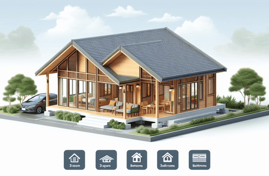 Casa Prefabricada de 130m² con Estilo Tradicional: Comodidad en 3 Habitaciones y 2 Baños, Montaje Exprés