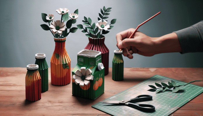 Creatividad Verde: Transformando Cartones de Zumo en Floreros Artesanales