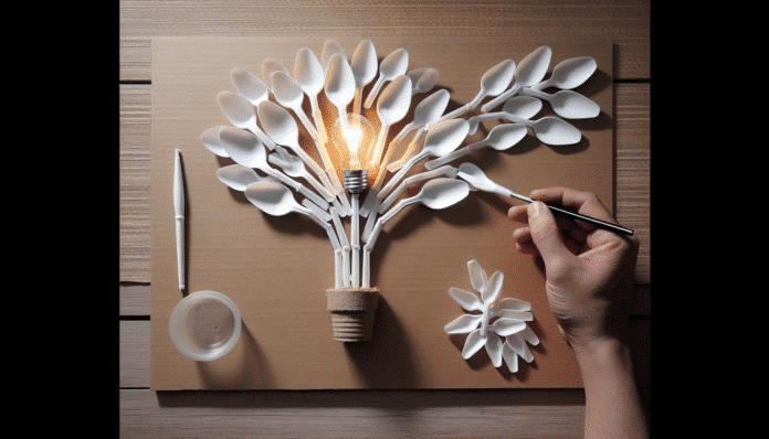 Cucharas de Plástico Transformadas en Lámparas Elegantes: Innovación Sostenible en Diseño