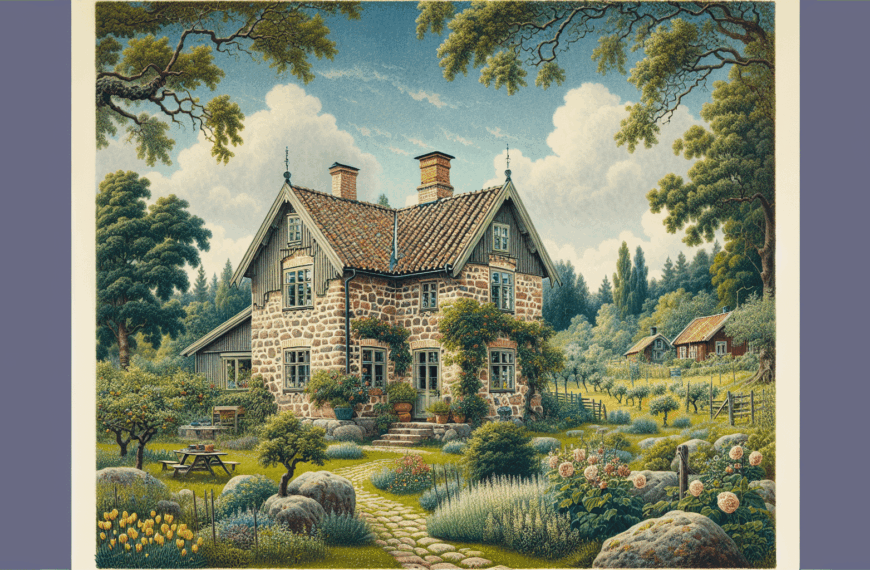 Retiro Encantador en la Suecia Rural: Casa de Piedra con Hermoso Huerto y Jardín