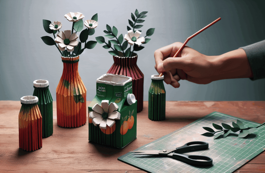 Creativos Floreros Caseros Elaborados a Partir de Cartones de Zumo