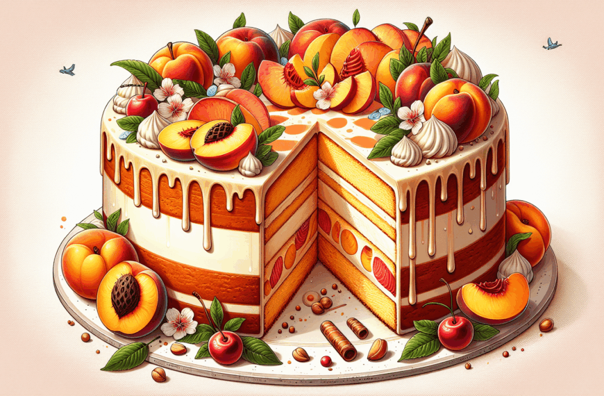 Exquisito Pastel de Melocotón Fresco de Temporada
