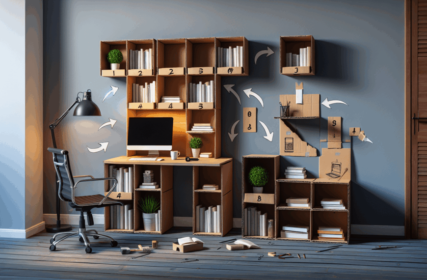 Reutilización Creativa: Transforma una Caja de Cartón en una Estantería Elegante para tu Oficina, ¡Sin Necesidad de Taladros!