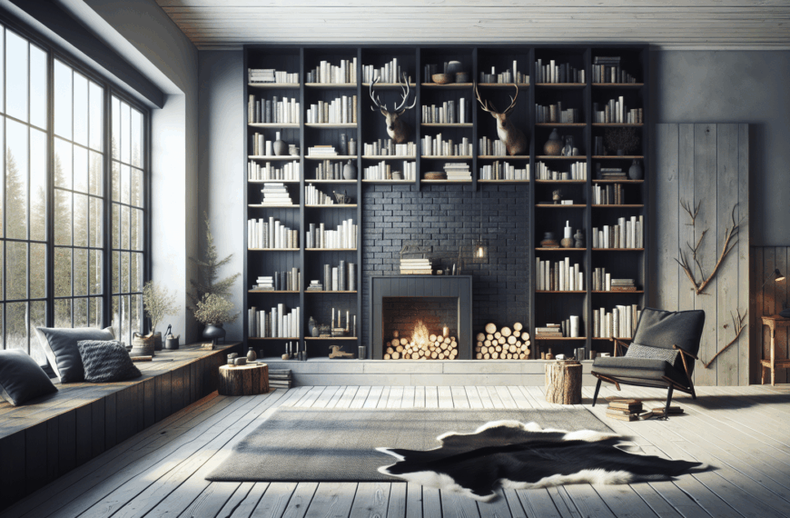 Estanterías Personalizadas: Diseño de Espacios Nórdicos con Librerías Oscuras