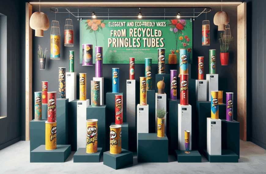 Jarrones Elegantes y Ecológicos a Partir de Tubos de Pringles Reciclados