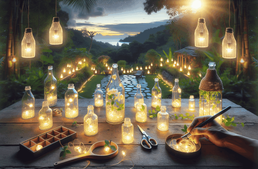 Transforma Botellas de Vidrio en Elegantes Farolillos para tu Terraza o Jardín