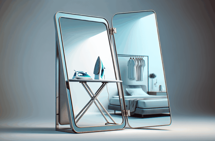 Espejo Multifuncional: Innovación que Une Reflejo y Uso Práctico como Tabla de Planchar