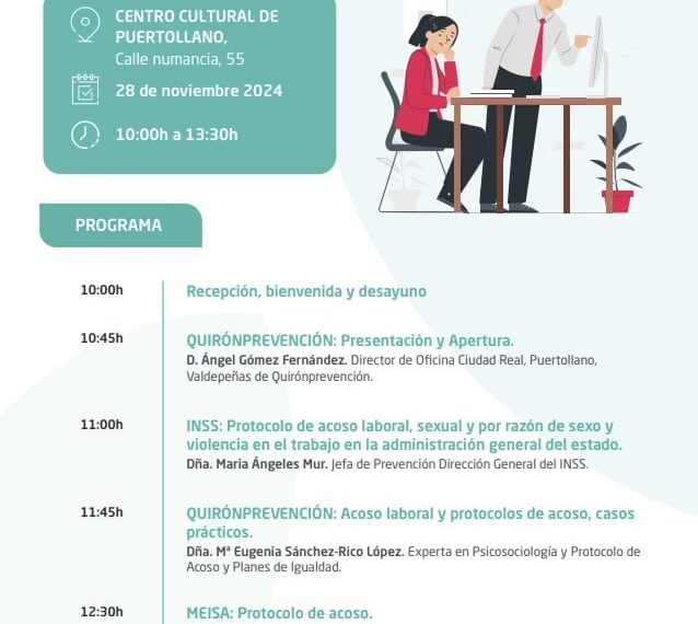 Puertollano será sede de un evento enfocado en la prevención del acoso laboral y los riesgos psicosociales