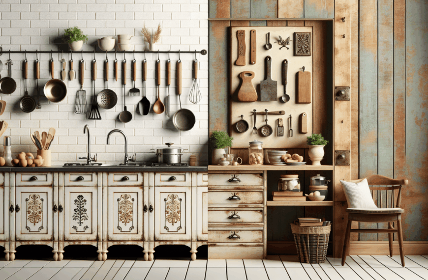 Transforma Tu Cocina: Diseño Vintage en Pared para Aprovechar el Espacio en la Encimera