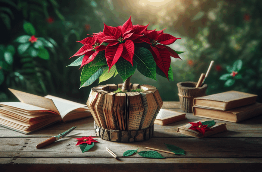 Transformación Verde: Crea una Maceta Creativa con un Viejo Libro para tu Poinsettia