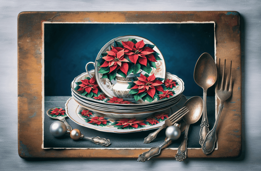 De Vajilla Antigua a Decoración Festiva: Creaciones Navideñas con Poinsettias