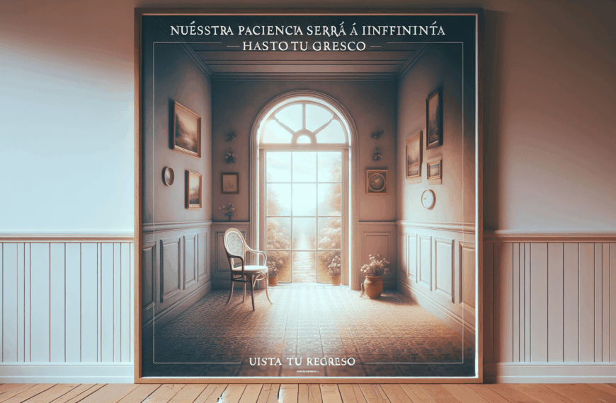 Nuestra Paciencia Será Infinita Hasta Tu Regreso