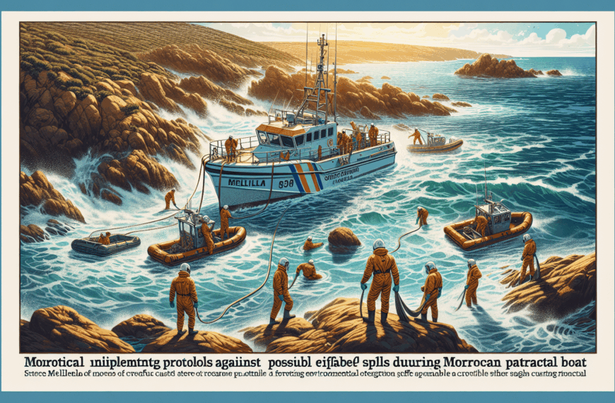 Melilla Activa Protocolos de Seguridad Ambiental Durante Rescate de Patrullera Marroquí Encallada