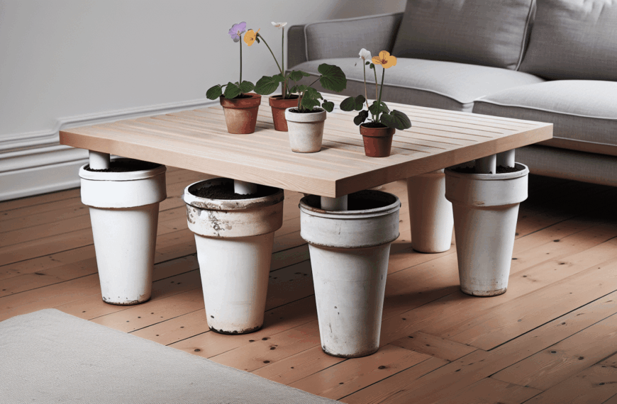 De Macetas a Muebles: Convierte Tus Viejas Macetas en una Mesa de Centro Moderna Estilo Ikea