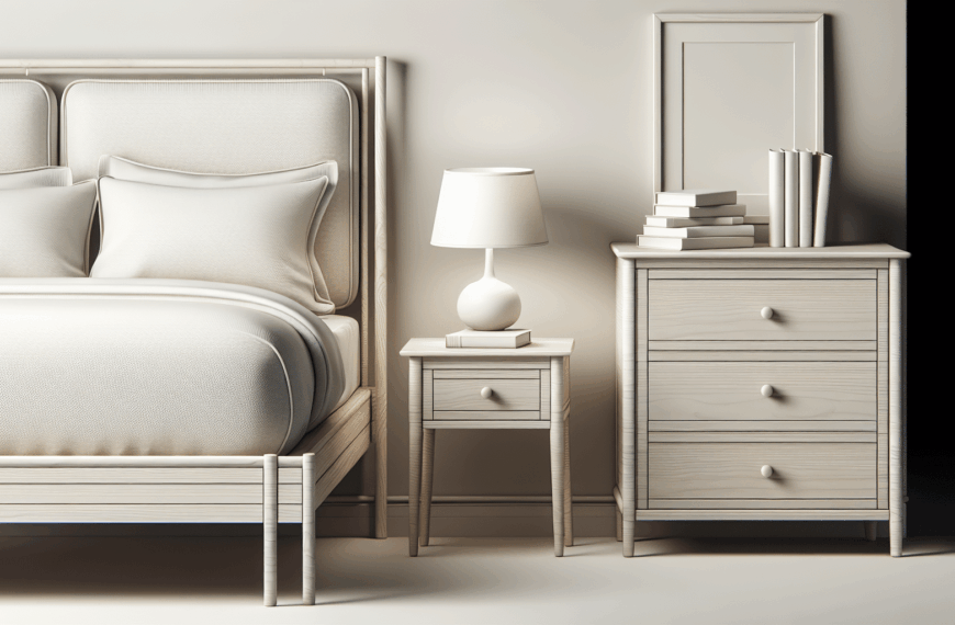 Conjunto Minimalista para Dormitorio: Mesita de Noche y Cajonera Elegantes