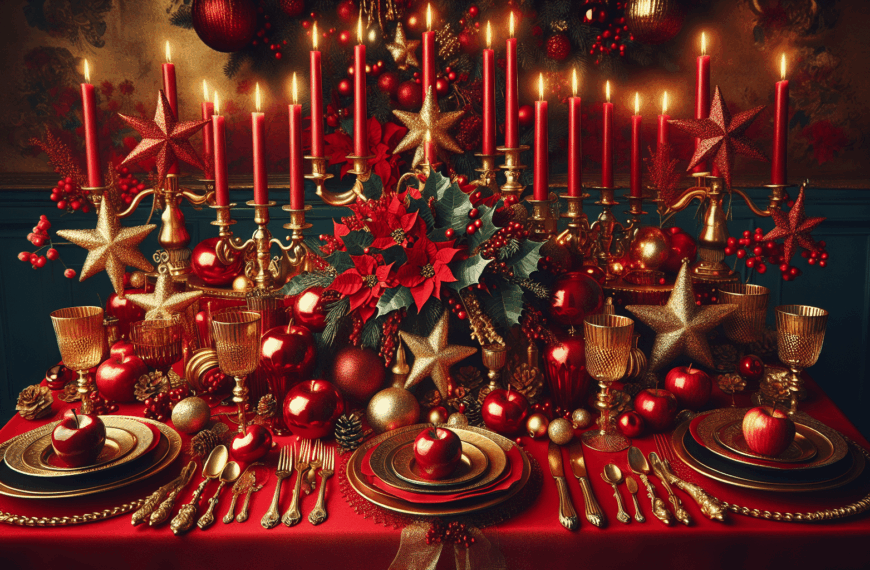 Navidad Vintage: Inspiración en Rojos y Dorados para tu Mesa Festiva