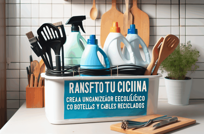 Transforma Tu Cocina: Crea un Organizador Ecológico con Botellas de Lejía y Cables Reciclados