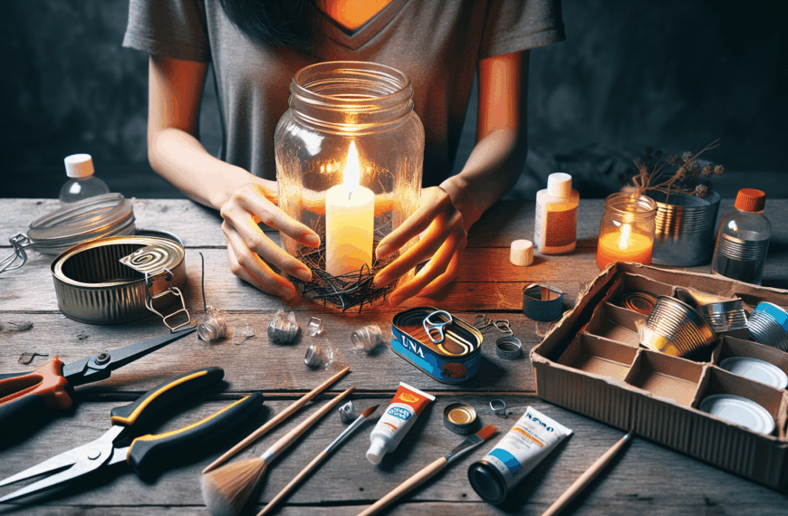 Transforma un Frasco de Vidrio y una Lata de Atún en un Encantador Farol Reciclado