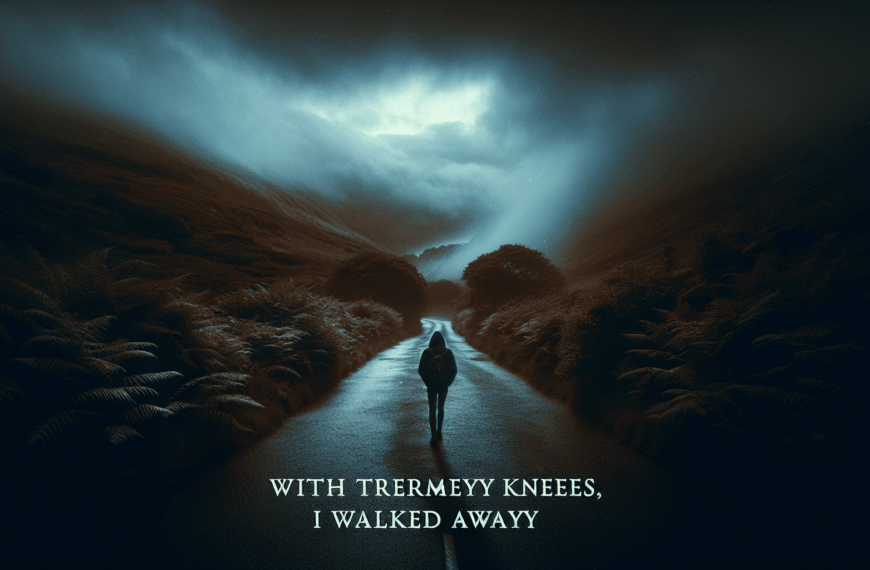 Con temblor en las rodillas, me alejé