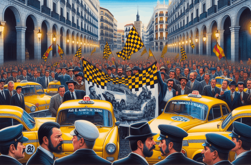 Taxistas en España protestan por un control en el aumento de tarifas de seguros