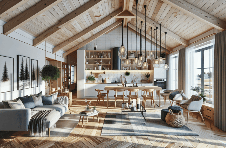 Casa Sueca: Elegancia Nórdica en 210m² con Cocina Abierta y Espacios Generosos