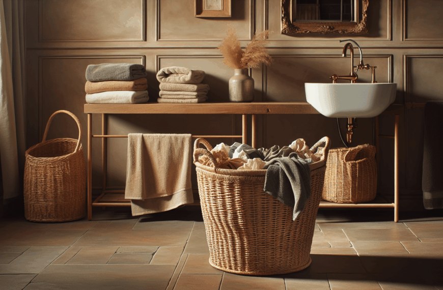 Cesto de Ropa Sucia Natural: Eleva la Elegancia de Tu Baño con Sencillez