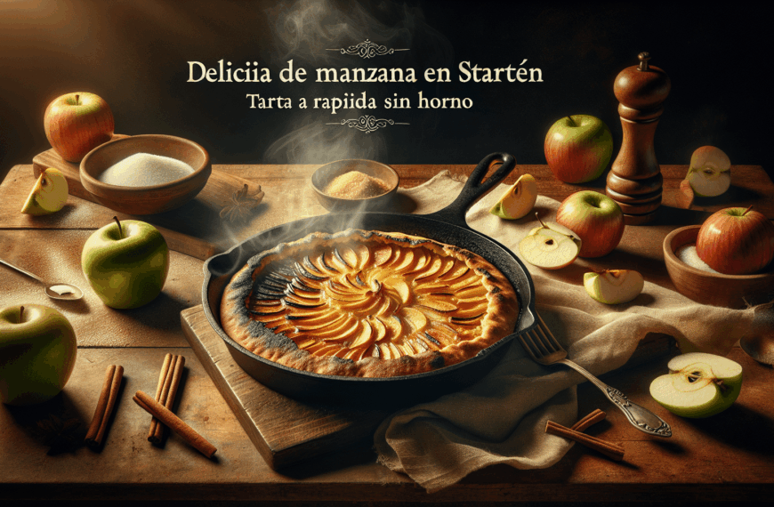 Delicia de Manzana en Sartén: Tarta Rápida Sin Horno
