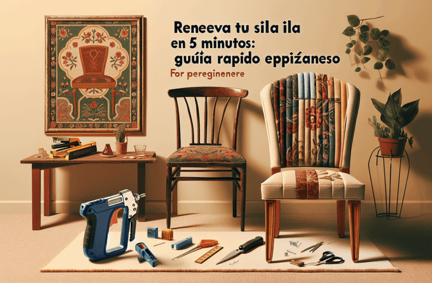Renueva Tu Silla de Comedor en 5 Minutos: Guía Rápida de Tapizado para Principiantes
