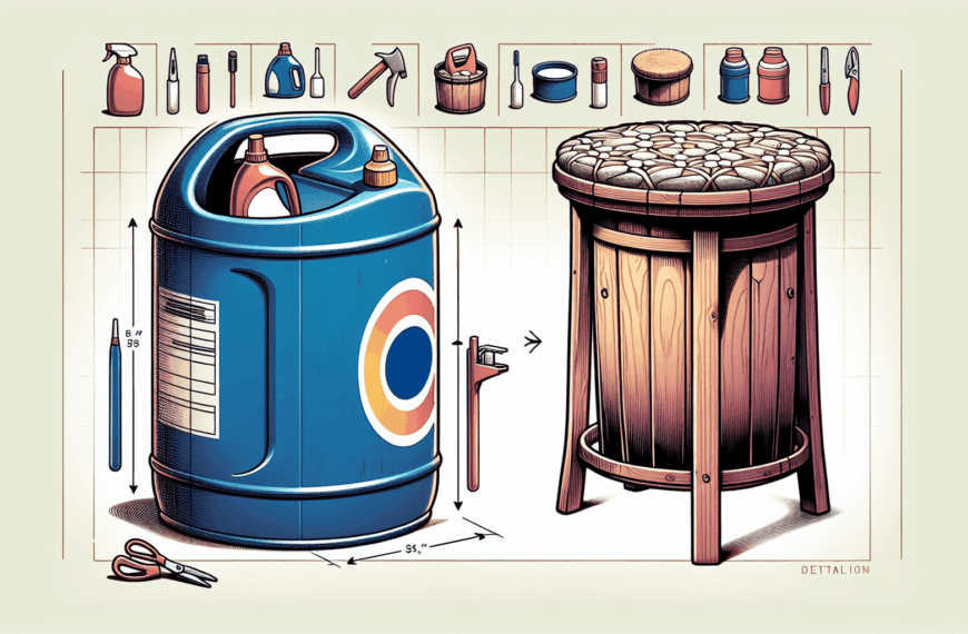 Convierte un Tambor de Detergente en un Sofisticado Taburete con Espacio de Almacenamiento