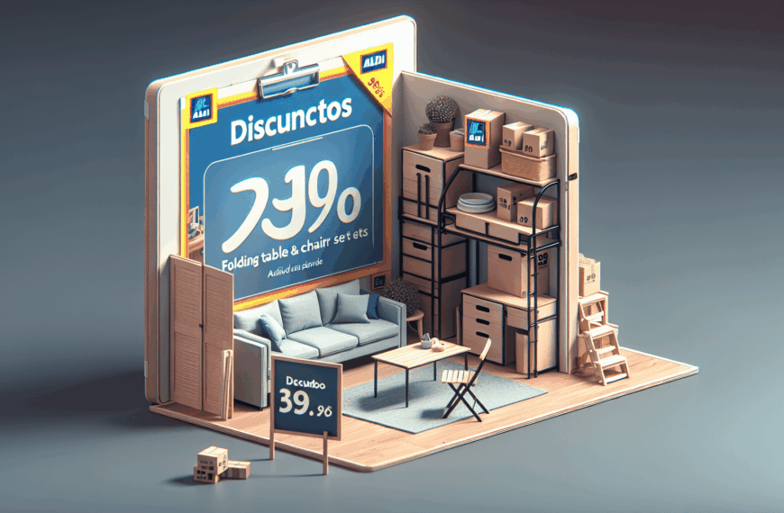 Aldi Presenta Descuentos en Conjuntos de Mesa y Sillas Plegables para Espacios Reducidos