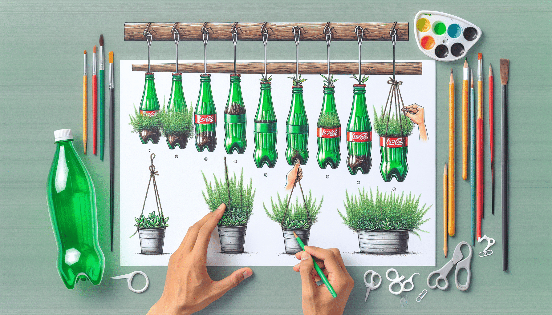 Transforma Botellas Vacías en un Jardín Colgante en 10 Minutos