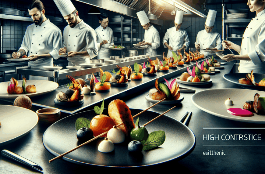 Equilibrio de Sabores y Estética en la Cocina de Alto Contraste