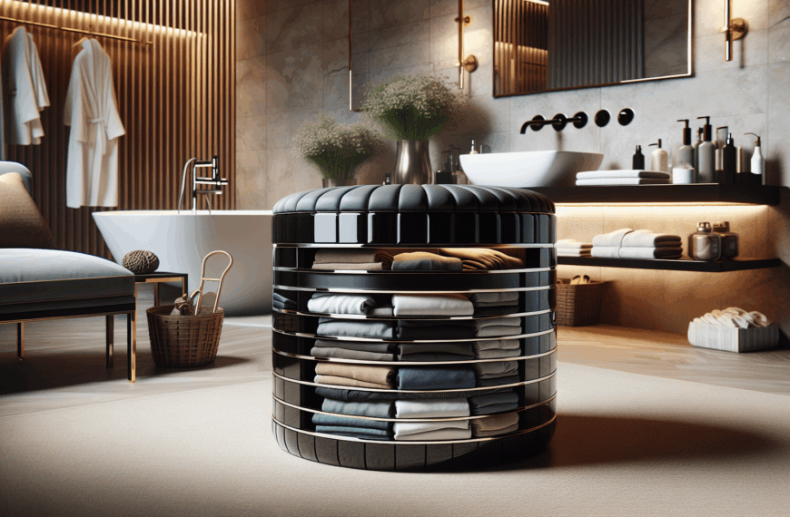 Estilo y Utilidad: El Taburete Multifuncional de Leroy Merlin Revoluciona el Almacenamiento de Ropa Sucia en el Baño