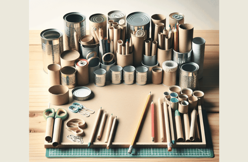 Organizador de Escritorio DIY: Crea con Latas y Tubos de Cartón