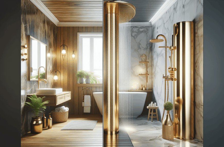 Renovación Rápida: Transforma Tu Antiguo Baño en un Espacio Moderno con una Elegante Columna de Ducha Dorada