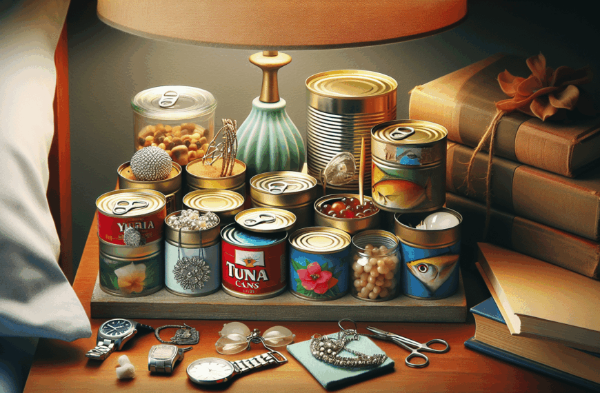 Transforma tu Mesita de Noche: Ideas Creativas con Latas de Atún Reutilizadas