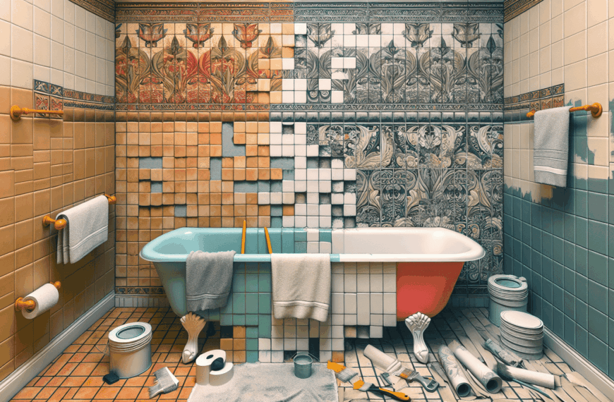 Renueva tu Baño: Sustituye la Cenefa de Azulejos con Pintura y Papel Tapiz