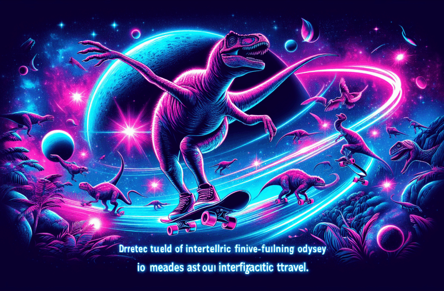Galaxias de Neón y Dinosaurios en Patinetas: Una Odisea Espacio-Temporal de Quentin Tarantulino