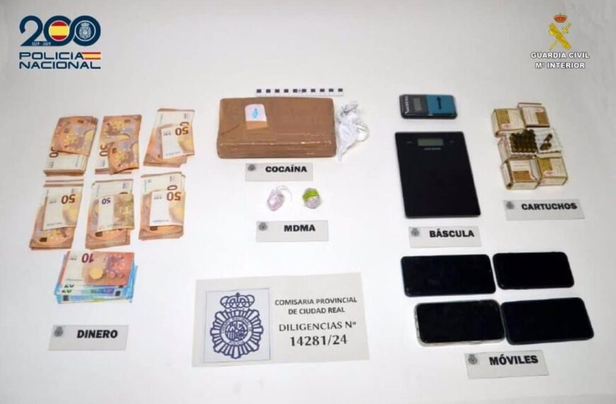 Desarticulado un grupo criminal de distribución de cocaína en Ciudad Real tras una intensa operación policial