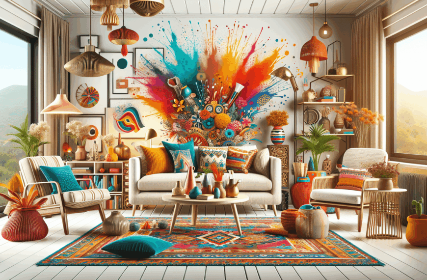 Explosión de Estilo: Transformando Espacios con Decoración Ecléctica y Colores Vibrantes