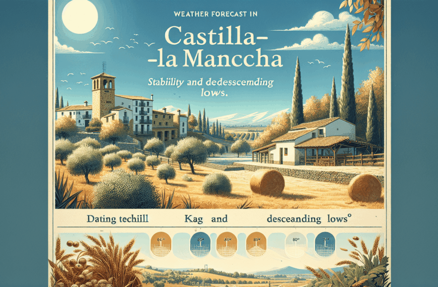 Previsión meteorológica para este domingo en Castilla-La Mancha: estabilidad y mínimas en descenso