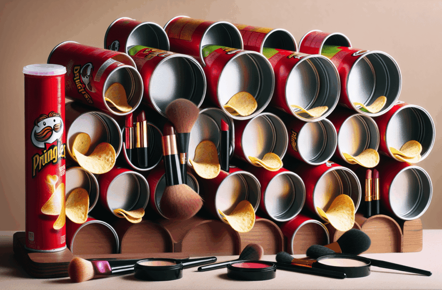 Transforma Botes de Pringles en un Sofisticado Organizador de Maquillaje