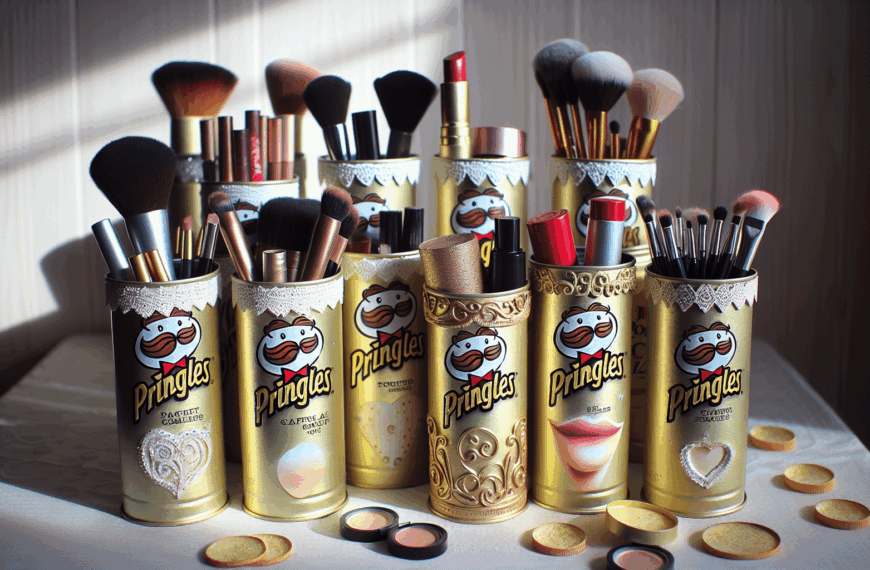 Transforma Botes de Pringles en un Elegante Organizador de Maquillaje DIY