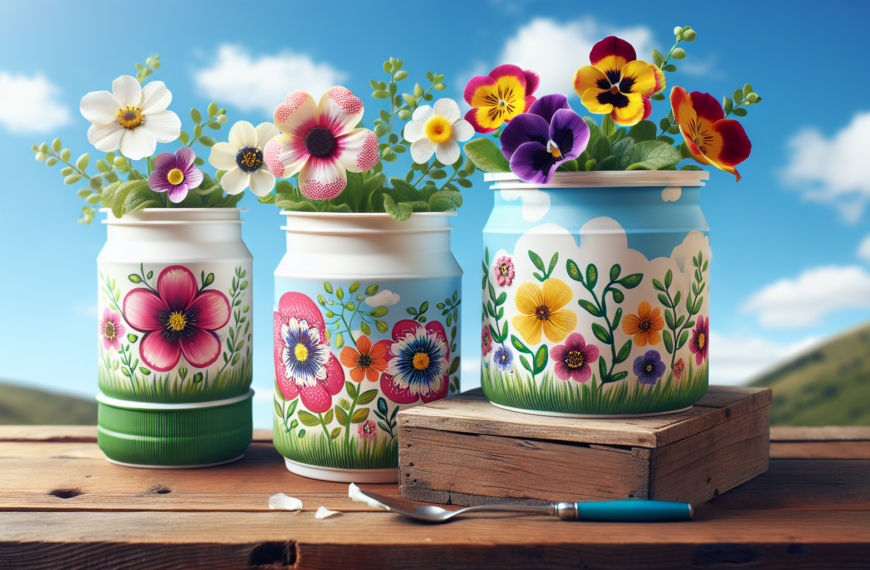 Convierte Tus Envases de Yogur en Encantadores Maceteros Primaverales
