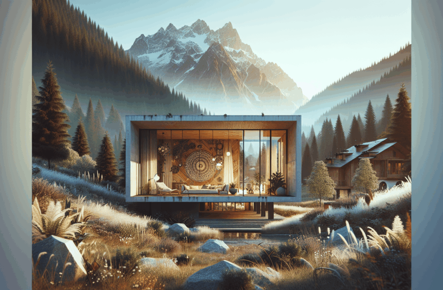 Armonía Rústica: La Innovadora Fusión del Minimalismo Brutalista y el Estilo Boho en la Serenidad de las Montañas