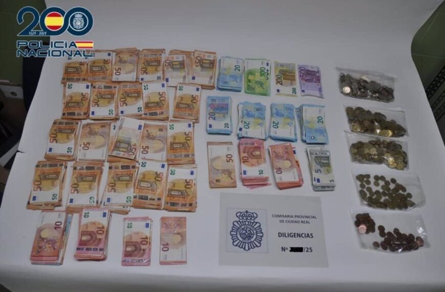 Detenido un empleado en Ciudad Real por robar 33.500 euros de la caja fuerte del negocio donde trabajaba