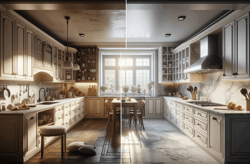 Transformación de la Cocina: Del Estilo Anticuado a un Espacio Contemporáneo y Luminoso