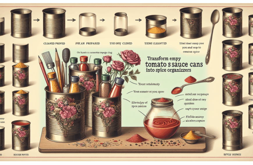 Transforma Botes Vacíos de Tomate Frito en Elegantes Organizadores de Especias