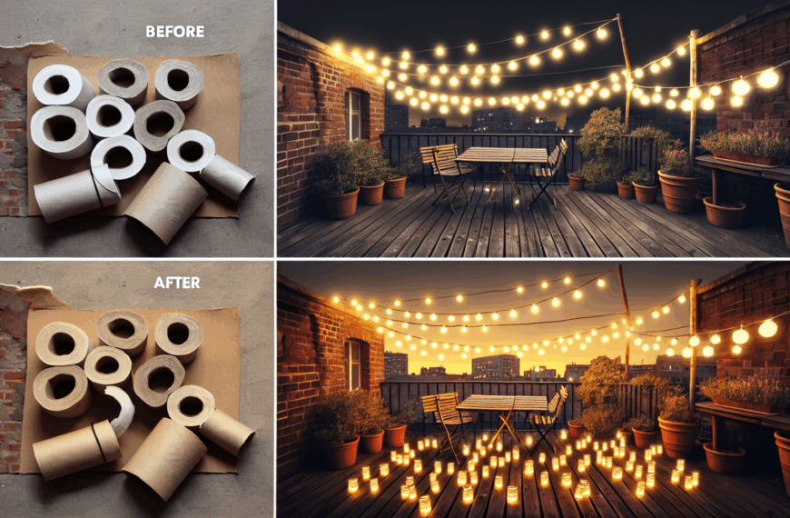 Transforma tu Terraza con una Guirnalda de Luces DIY usando Rollos de Papel Higiénico