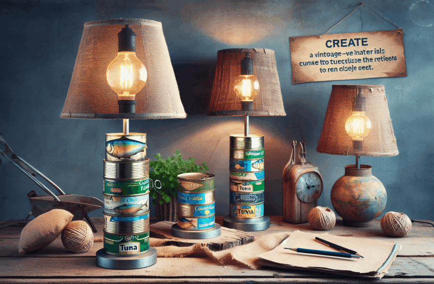 Convierte Sábanas y Latas de Atún en una Sofisticada Lámpara Vintage